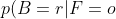 p(B=r|F=o)=\frac{p(F=o|B=r)p(B=r)}{p(F=o)}=\frac{3}{4}\times \frac{4}{10} \times \frac{20}{9} = \frac{2}{3}
